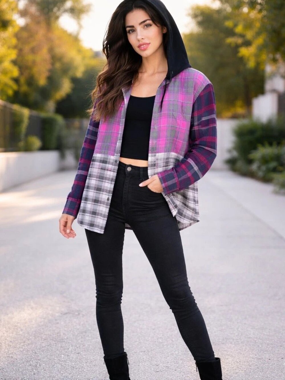 Urban Outfitters BDG Women's Patchwork Plaid Button Down Shirt Boho Grunge NWT